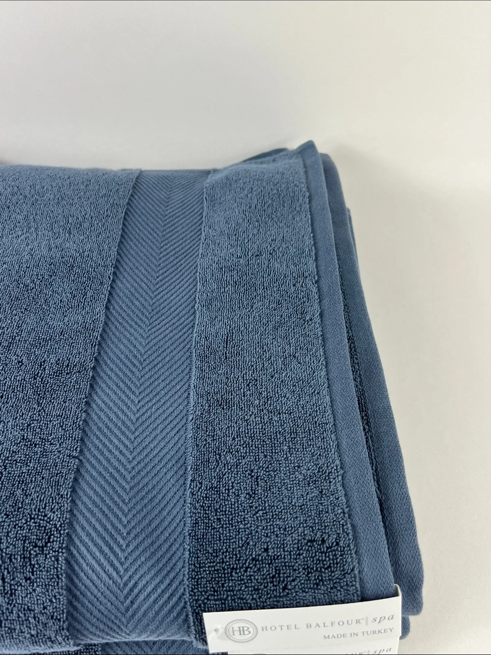 Hotel Balfour Spa Bath Towels Dark Blue Soft Turkish Cotton Plush Set of 2 NEW